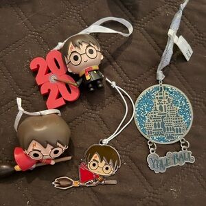 Four Harry Potter ornaments